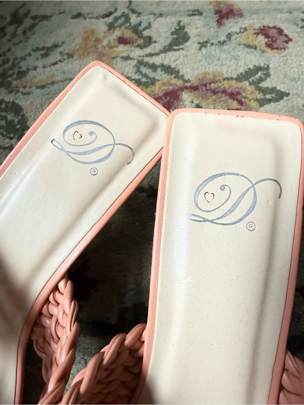 Delicious - Braided Double-Strap High Heel Mules - Peach - Women’s 8 - Picture 4 of 5
